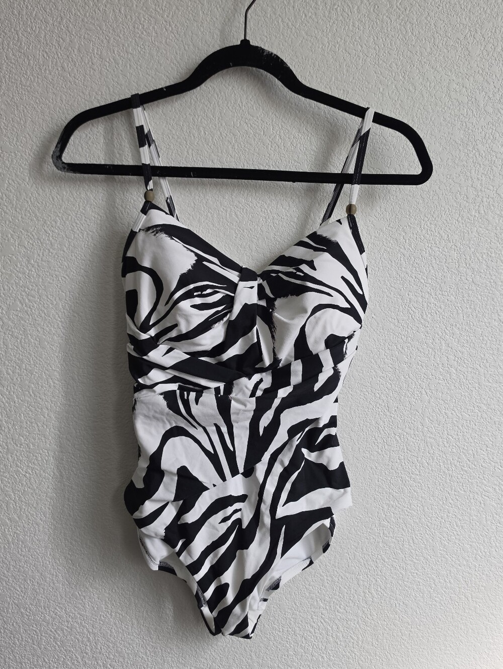 Calia Black and White Zebra Print One-Piece Swimsuit